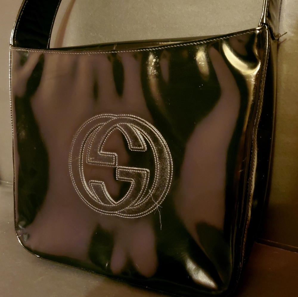 🖤AUTHENTIC Vintage GUCCI Black Patent Leather Purse Excellent Used Condition 🖤 - Picture 2 of 16